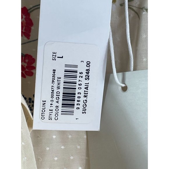 NWT Joie Aged White Floral Peasant Blouse Sz Large L $248 - Picture 3 of 10